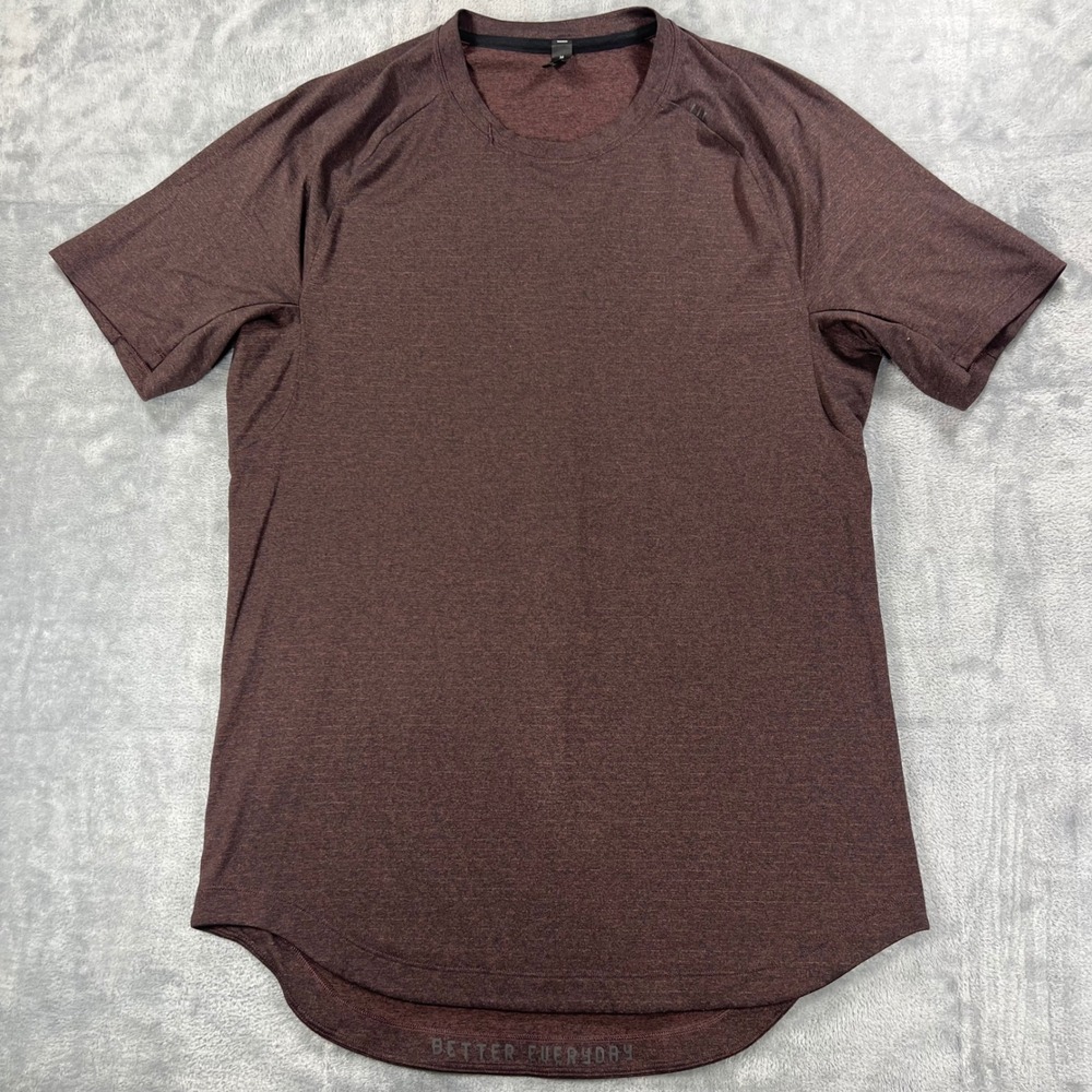 Lululemon Metal Vent Tech Short Sleeve Shirt Mens Medium Mahogany Heather Red
